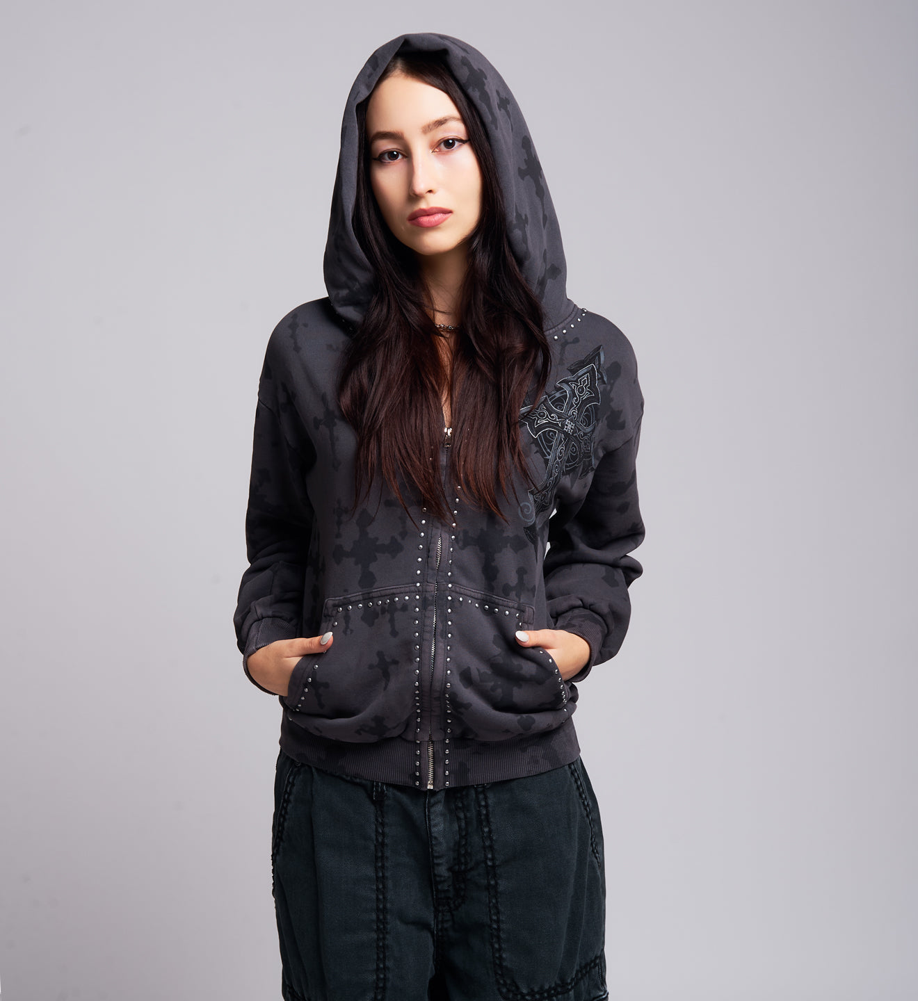 Stone Grail Oversized Zip Hood