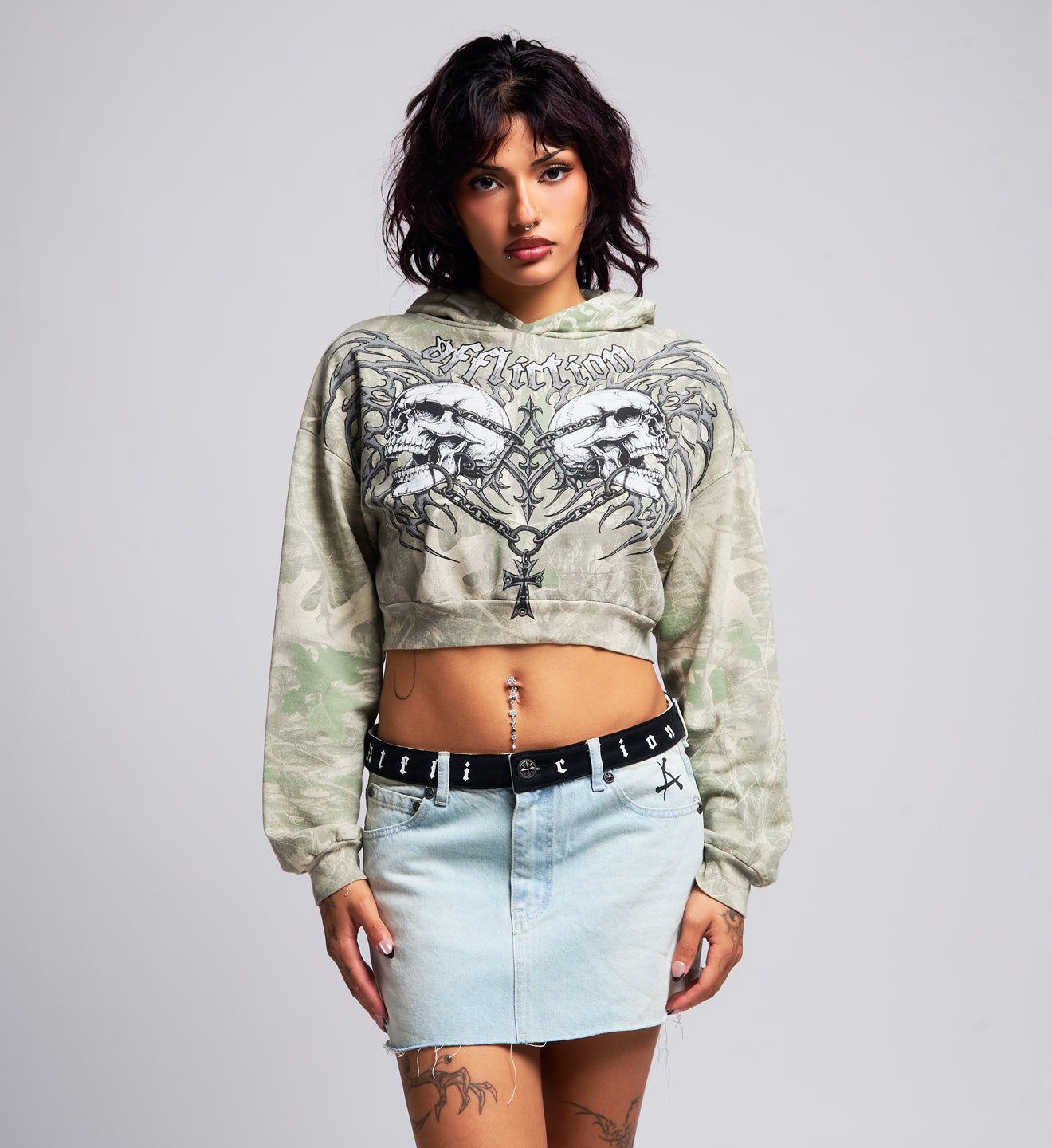 Collapse Crop Hoodie