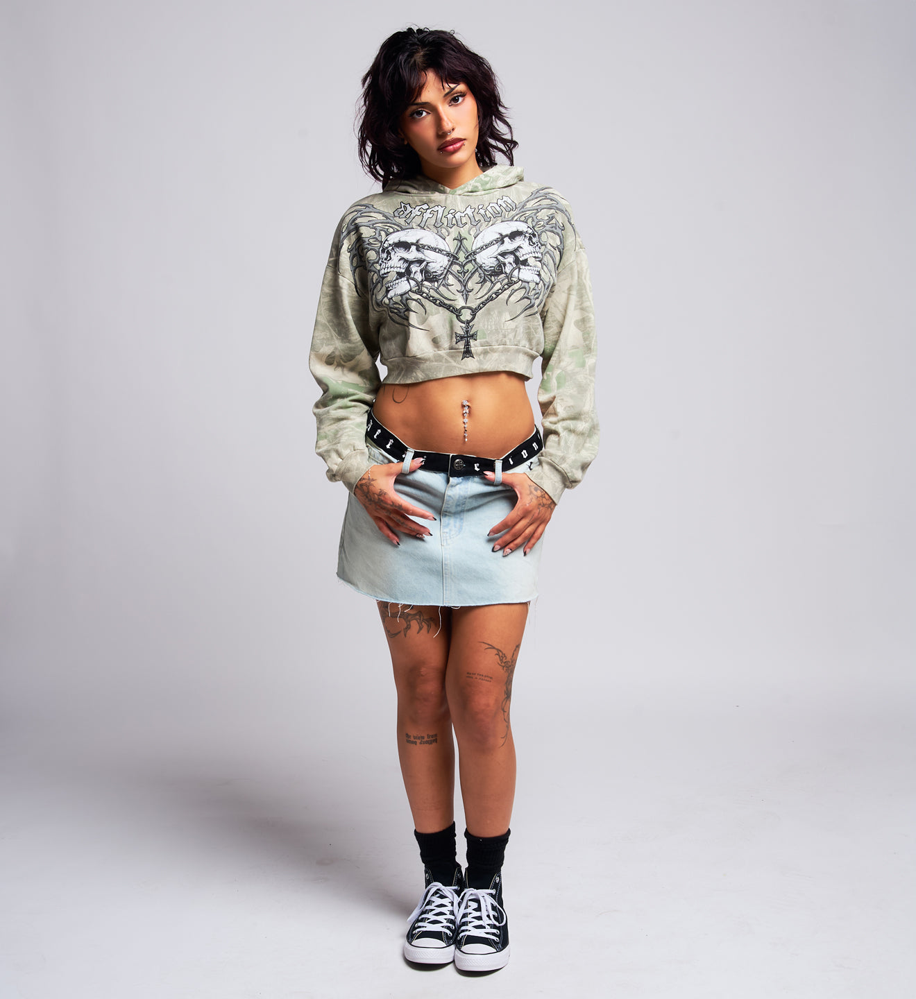 Collapse Crop Hoodie