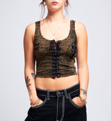 Crossed Lace Up Tank