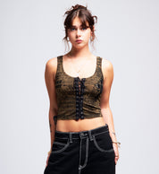Crossed Lace Up Tank