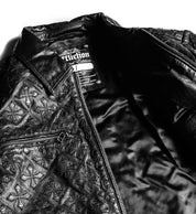Quilted Cross Leather Jacket