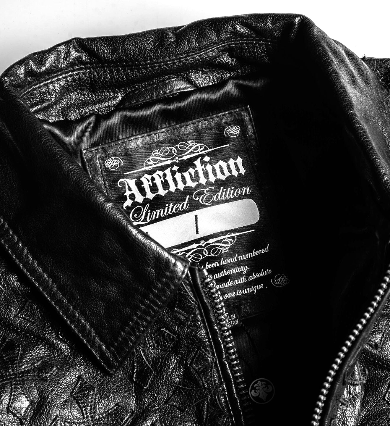Quilted Cross Leather Jacket