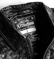 Quilted Cross Leather Jacket