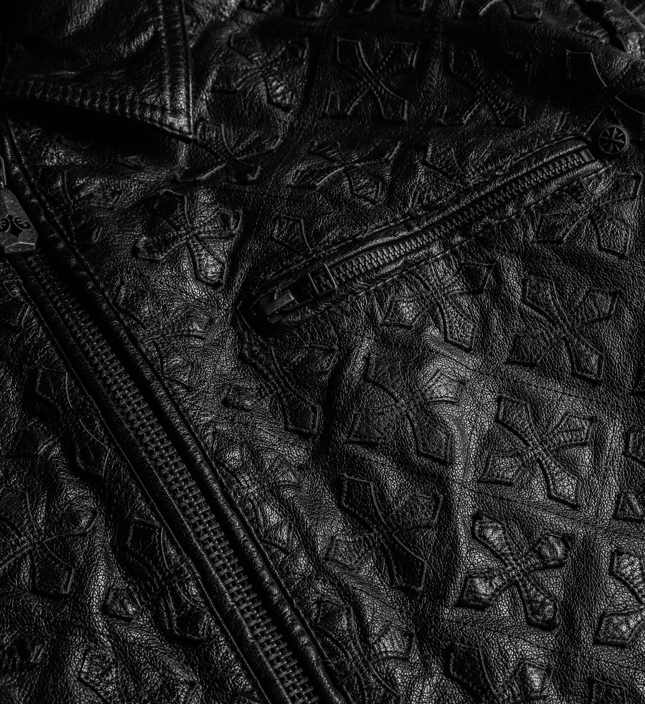 Quilted Cross Leather Jacket