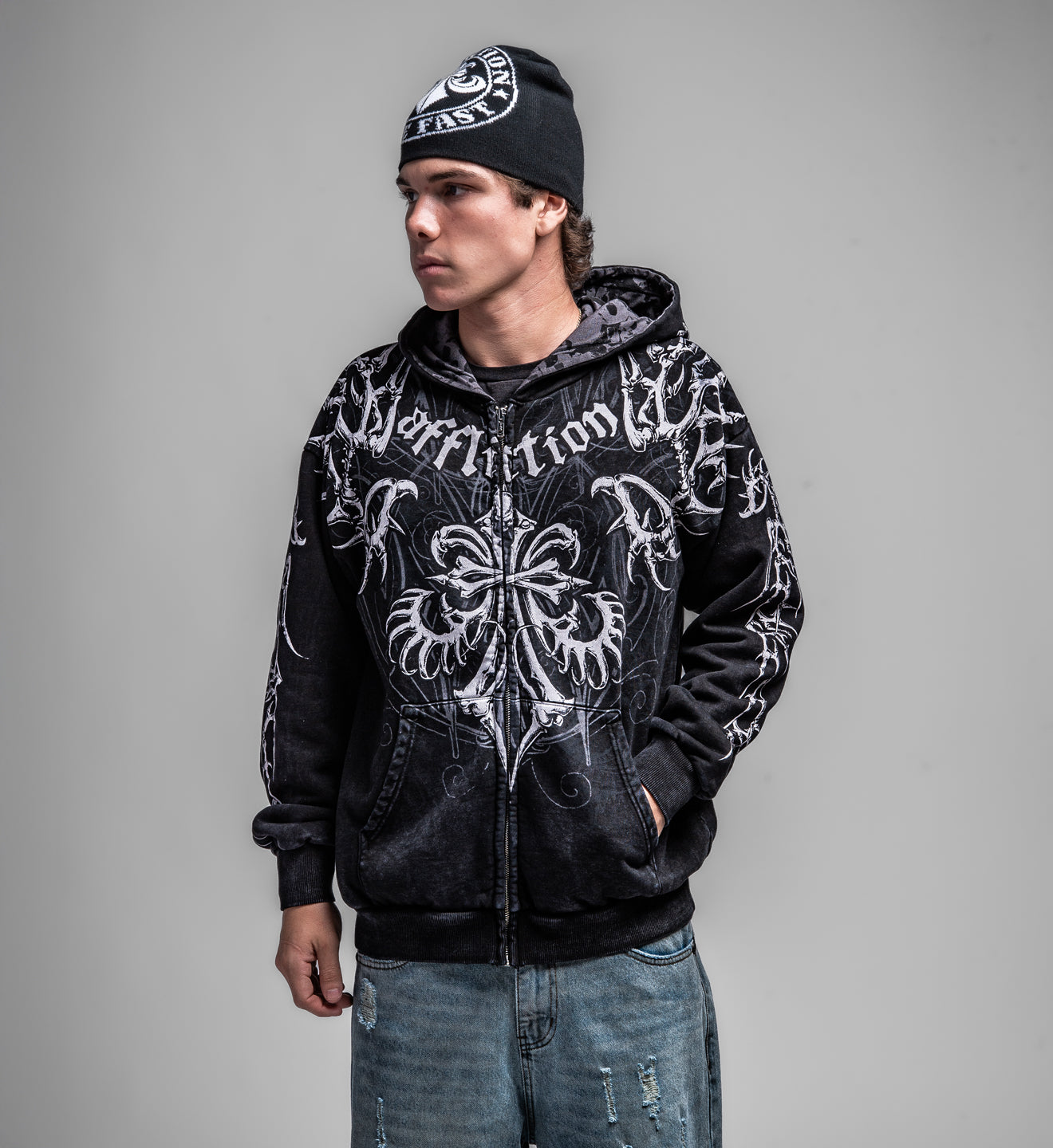 Skeleton Zip-up Hood