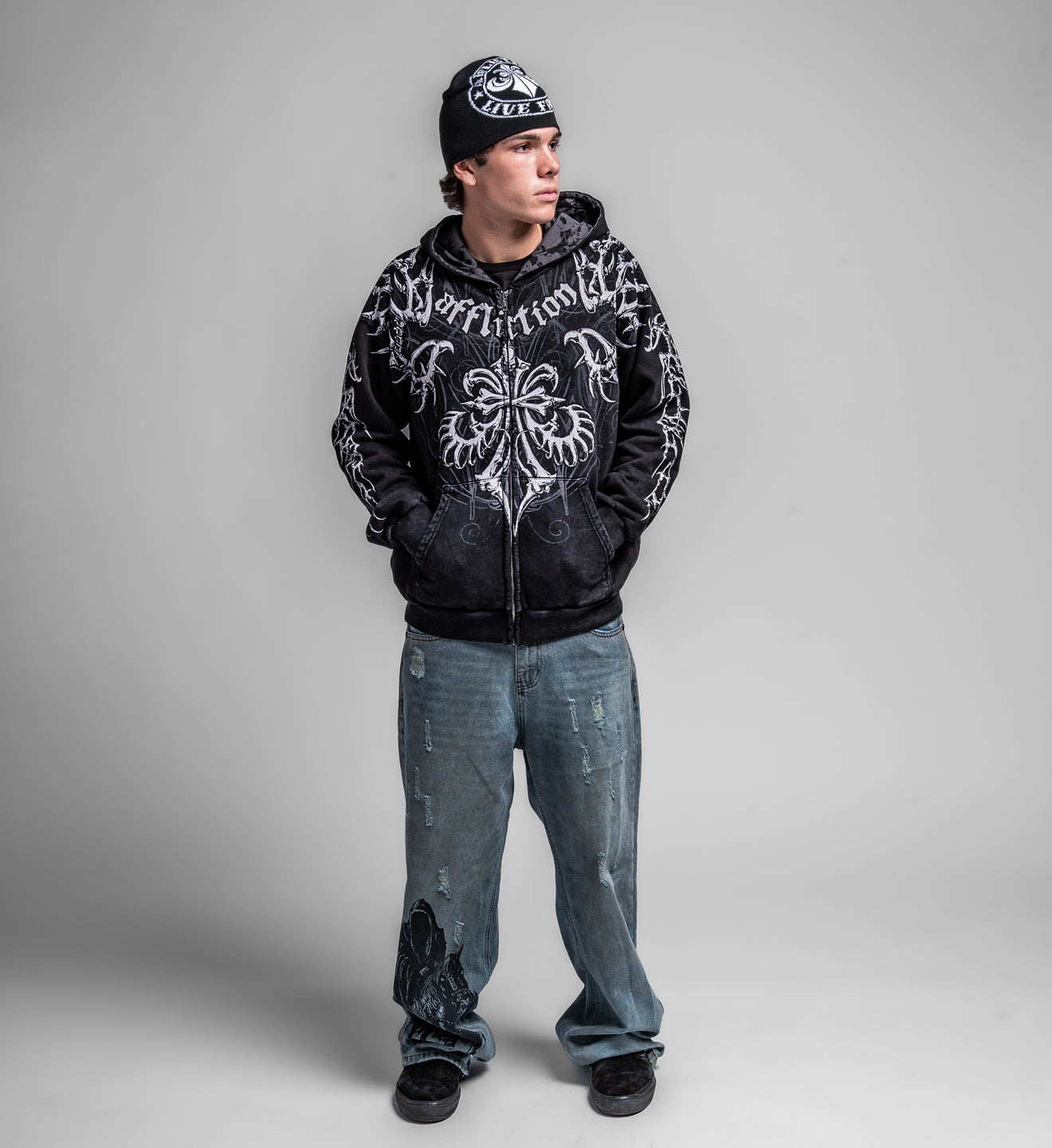 Skeleton Zip-up Hood