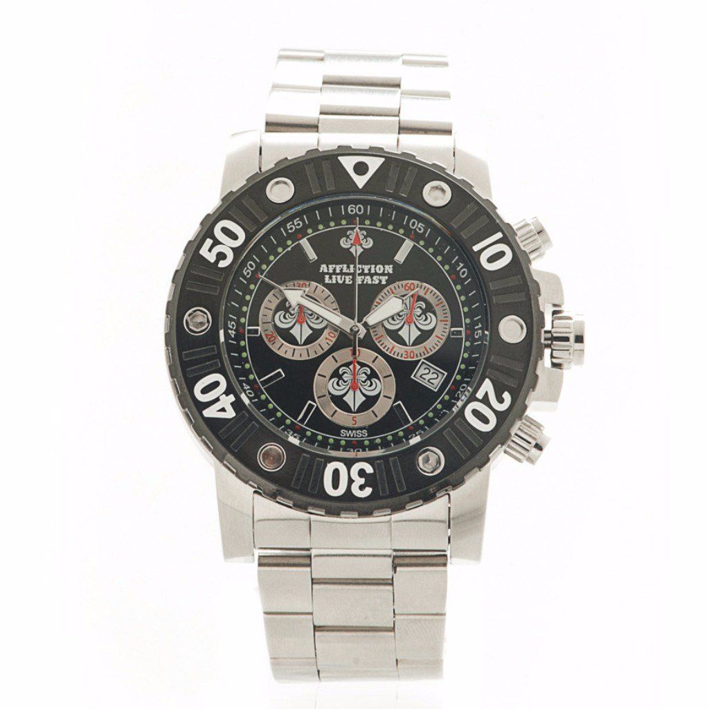 Gents Chronograph Steel Watch – Affliction Clothing