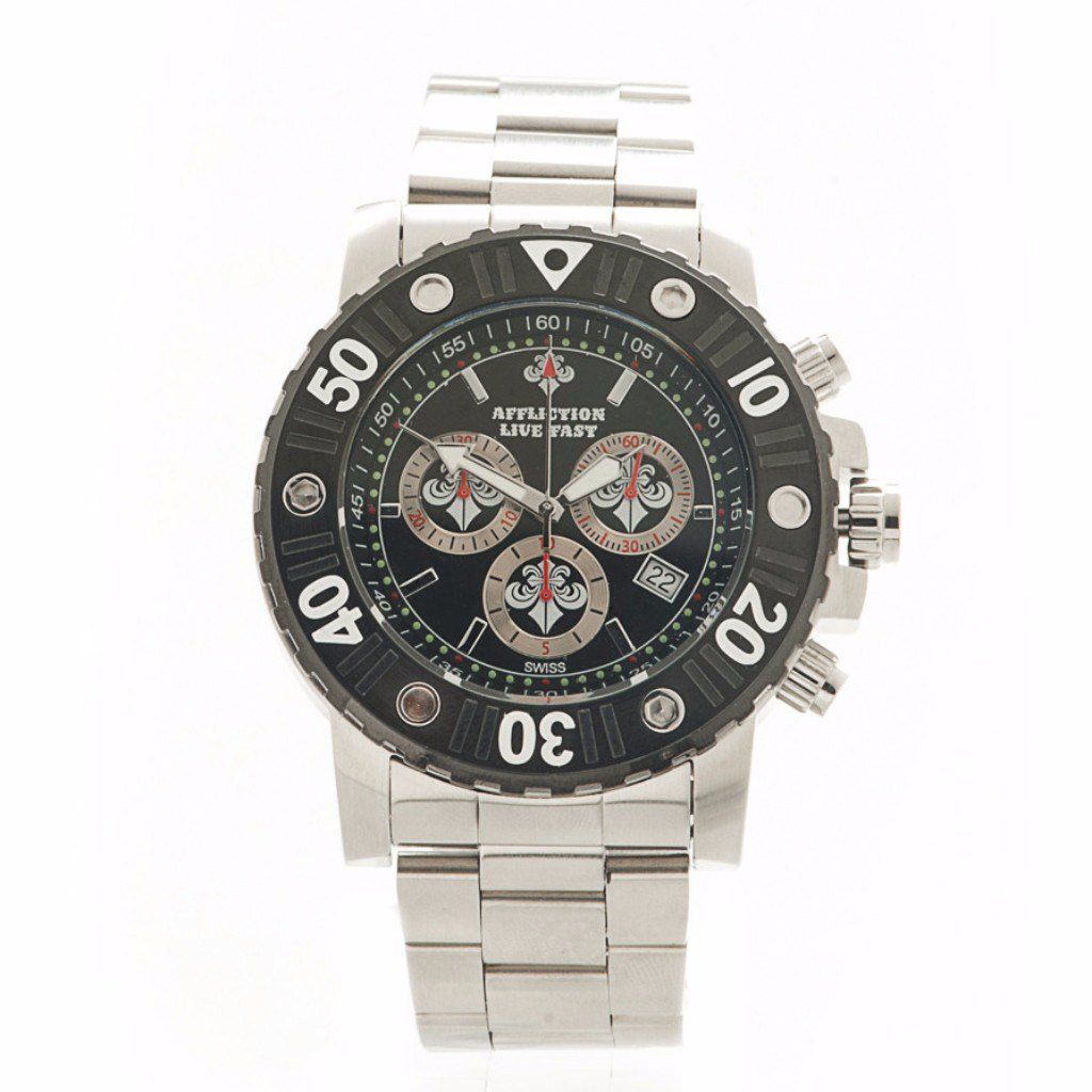 Gents Chronograph Steel Watch - Affliction Clothing
