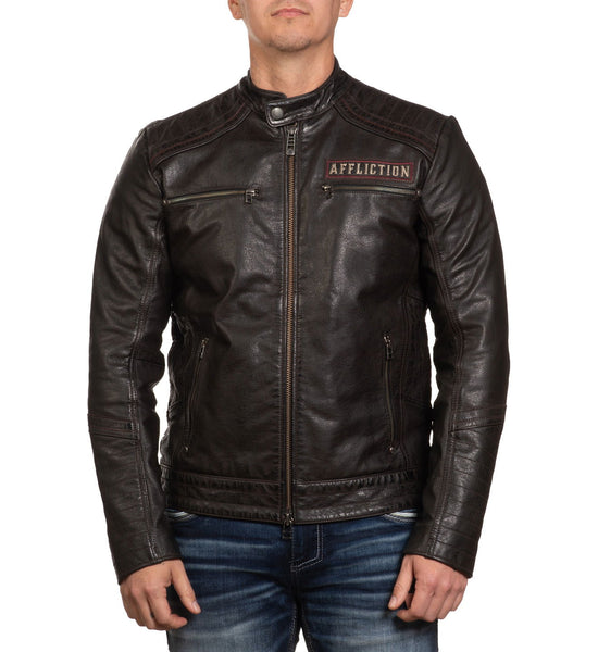 Affliction リミテッドエディション レザージャケット S AFFLICTION LEATHER MEN'S JACKET BLACK PREMIUM NWT SZ. S. LIMITED