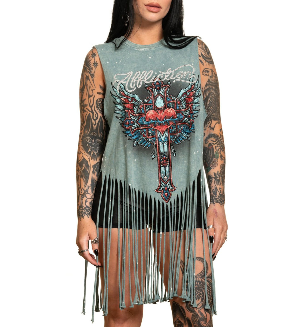 Affliction Clothes Rack Rosary Fringe - Affliction Clothing