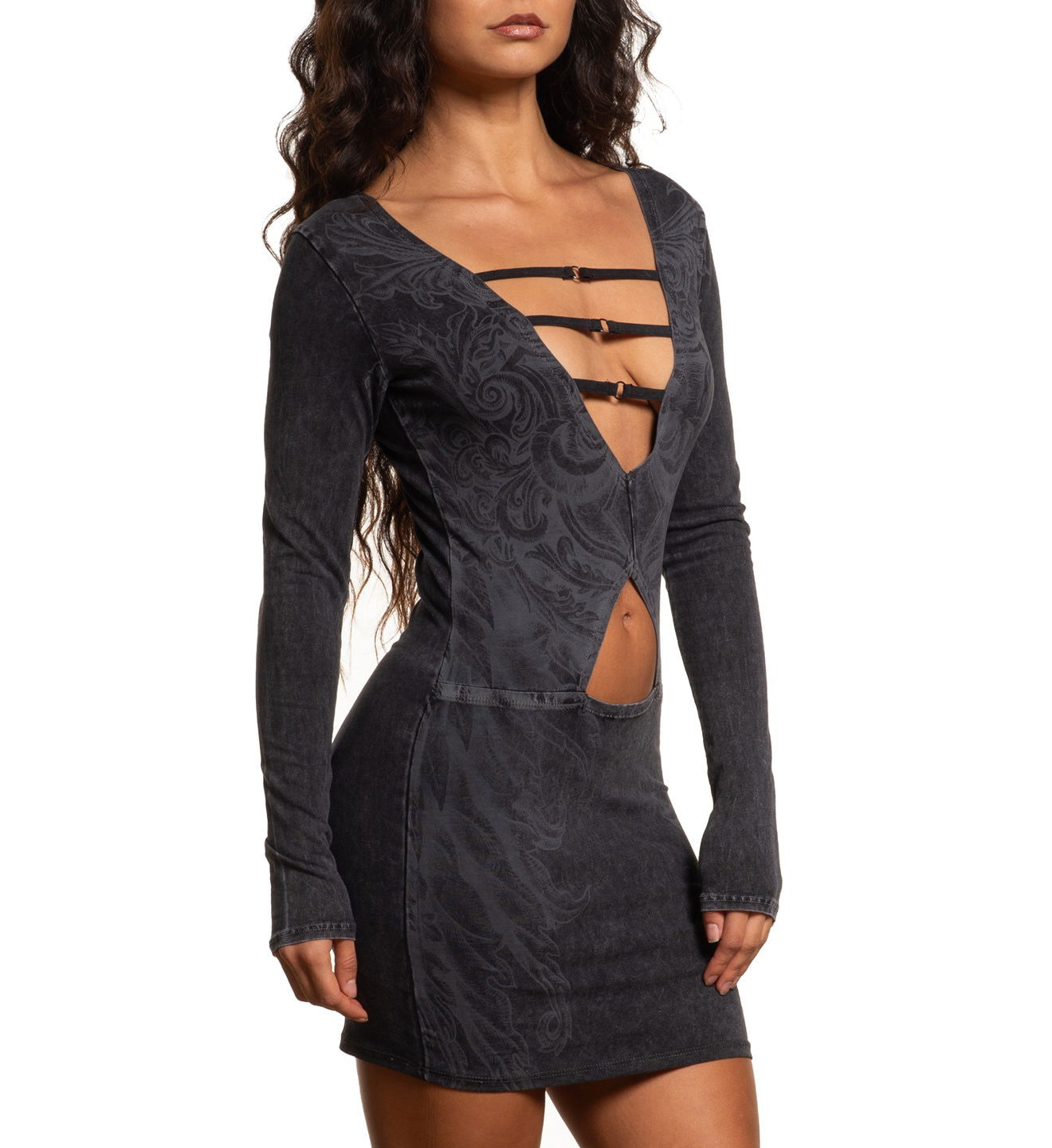 Scale LS Dress MINERAL Black / 2X