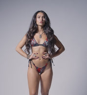 Crimson Temple Side Tie Skimpy Bikini Bottom