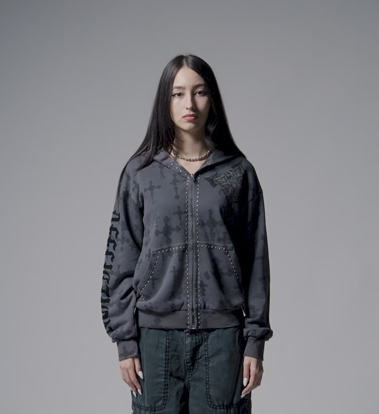 Stone Grail Oversized Zip Hood