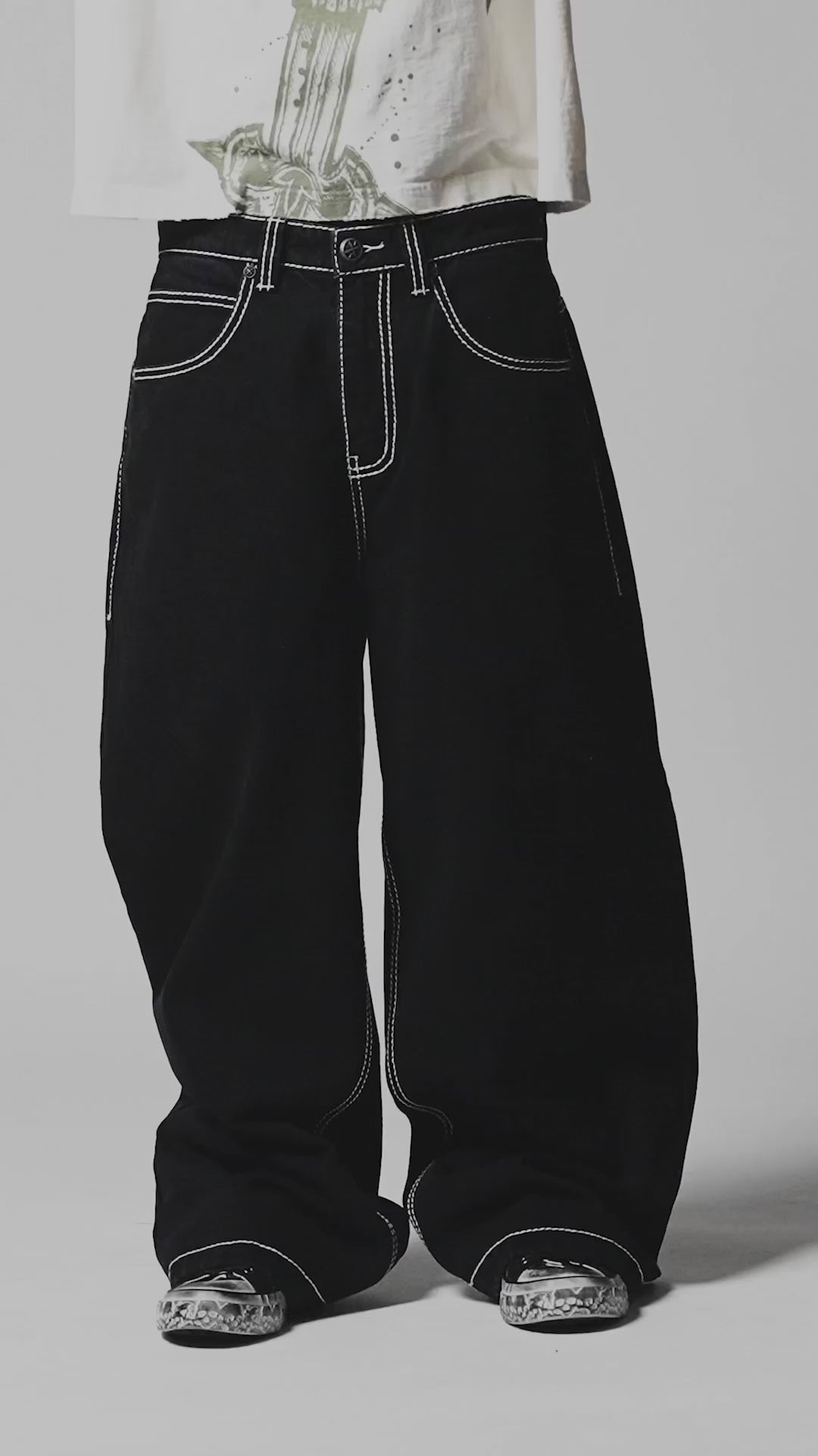 Extra Wide Skeleton Wings Denim