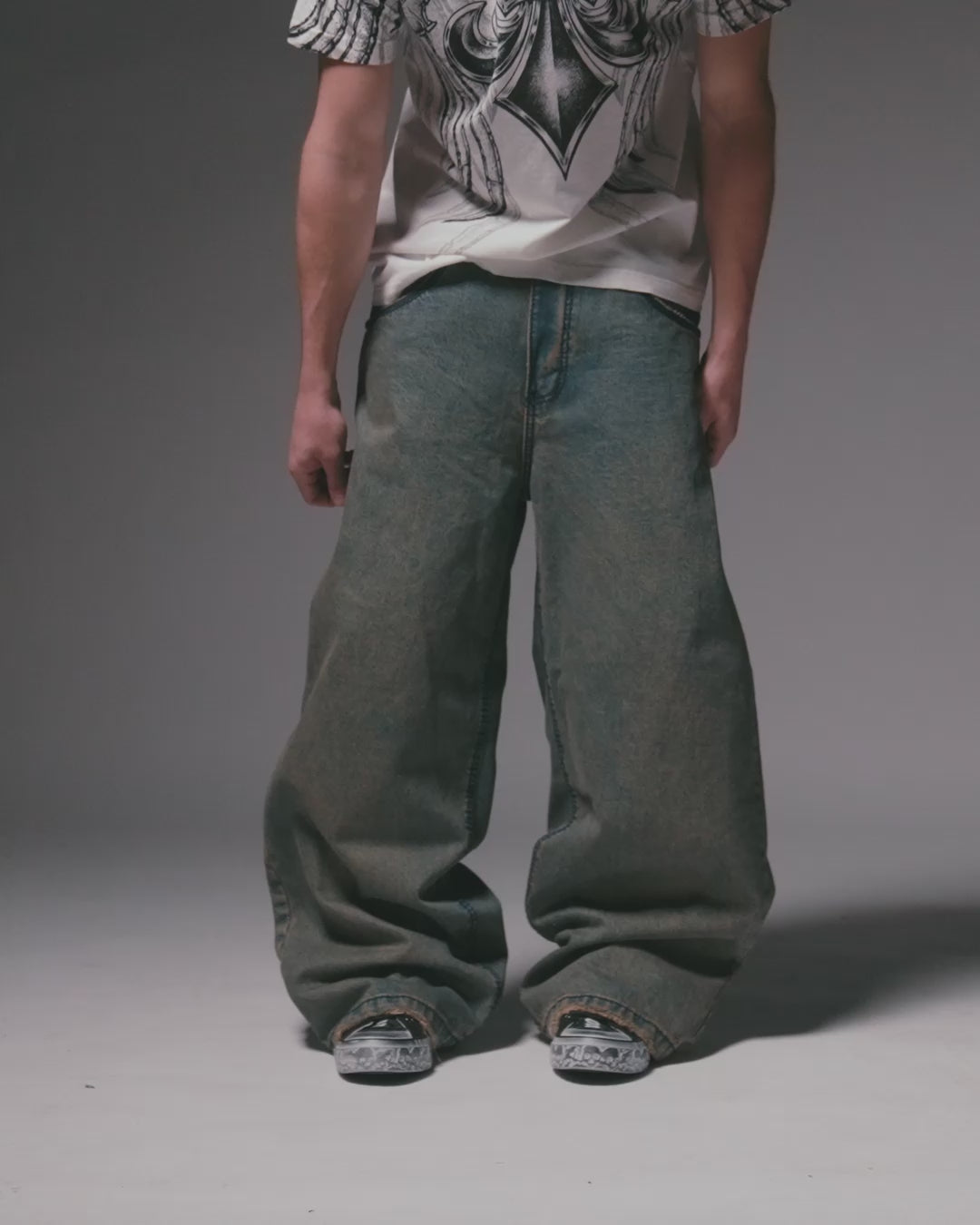 Extra Wide Tribal & Wings Denim