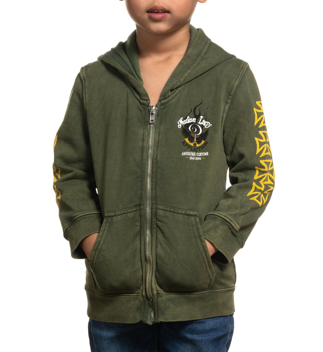 Indian Larry Shaman Zip Hood-Toddler - Toddlers Hooded Sweatshirts - Affliction Clothing