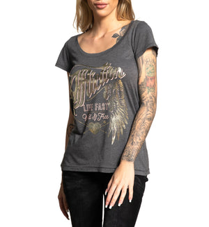 Ac Magpie - Womens Short Sleeve Tees - Affliction Clothing